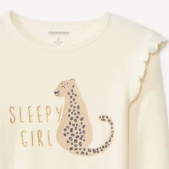Set pyjama 2-delig in fluweel met luipaardprint meisjes