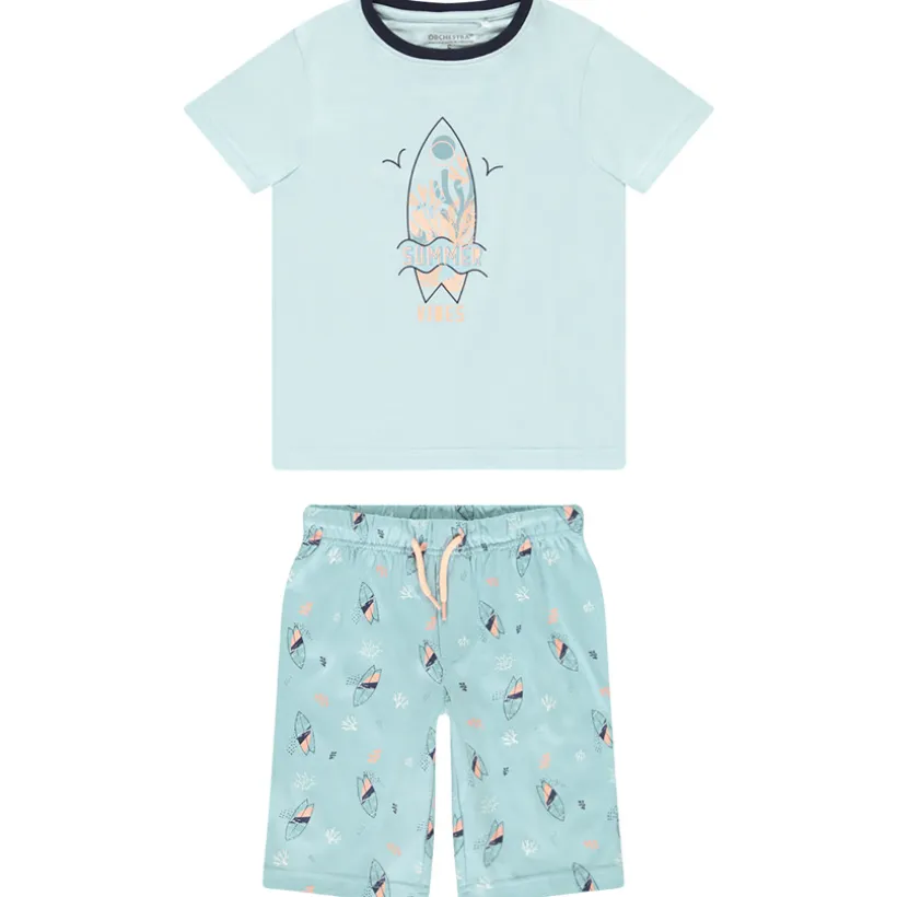 Set pyjama 2-delig t-shirt + short fantasie surf voor jongens