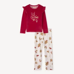 Set pyjama de Noël en velours fille