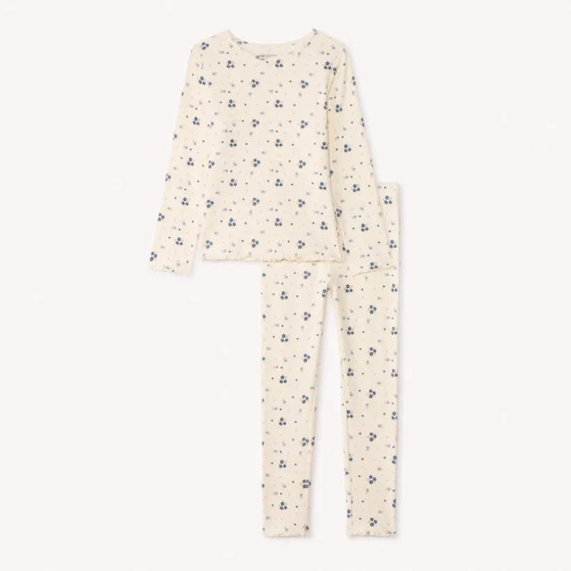 Set pyjama lange corduroy met bloemenprint meisjes