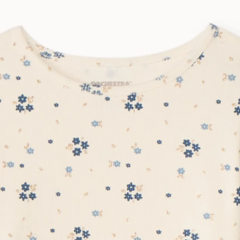 Set pyjama lange corduroy met bloemenprint meisjes