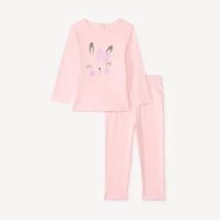 Set pyjama lange in bedrukt jersey voor babymeisjes