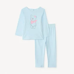 Set pyjama lange in bedrukt jersey voor babymeisjes