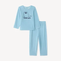 Set pyjama lange in fluweel voor jongens