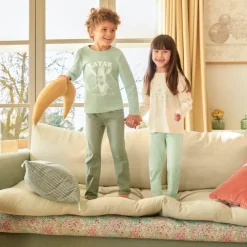 Set pyjama lange in jersey met kayakprint jongens
