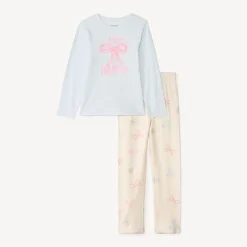 Set pyjama lange jersey met knoopmotief meisjes