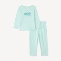 Set pyjama lange van bedrukt jersey voor jongen.