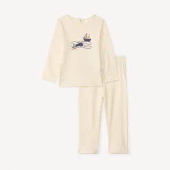 Set pyjama lange van bedrukt jersey voor jongen.