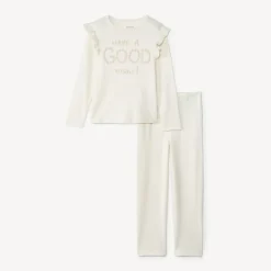 Set pyjama lang genaaid met print meisjes