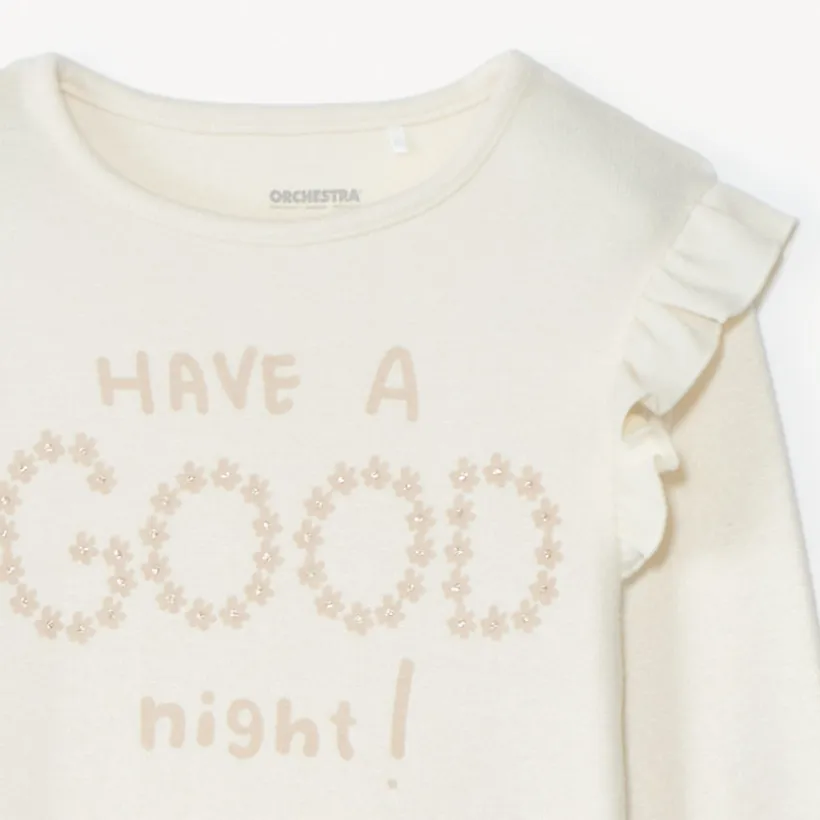 Set pyjama lang genaaid met print meisjes