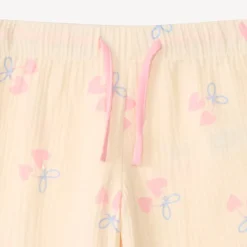 Set pyjama lang ribbed met kersen/hartjesmotieven meisjes