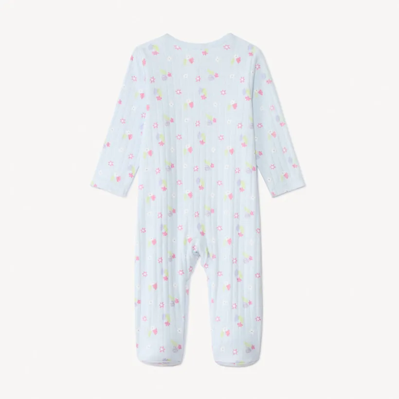 Set pyjama met slabbetje met bloemenprint voor babymeisje en verschillende sluitingen volgens leeftijd