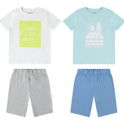 Set pyjama 2 stukken x2 t-shirt + short fantasie voor jongen