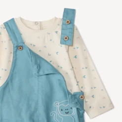Set salopette uni met lange mouwen t-shirt voor babyjongens