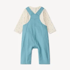 Set salopette uni met lange mouwen t-shirt voor babyjongens