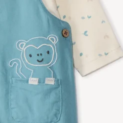 Set salopette uni met lange mouwen t-shirt voor babyjongens