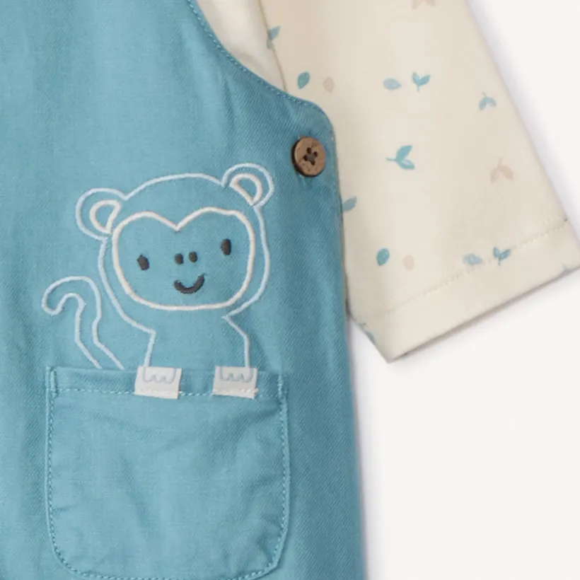 Set salopette uni met lange mouwen t-shirt voor babyjongens