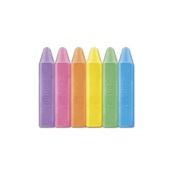 Set stoepkrijt met 6 dikke krijtjes uit collectie Colo, makkelijk vast te pakken voor kleine handjes, wist eenvoudig met water, herbruikbare opbergdoos, vanaf 3 jaar