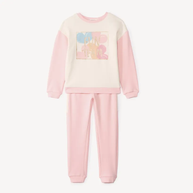 Set sweatshirt colorblock fantasie met jogging meisjes