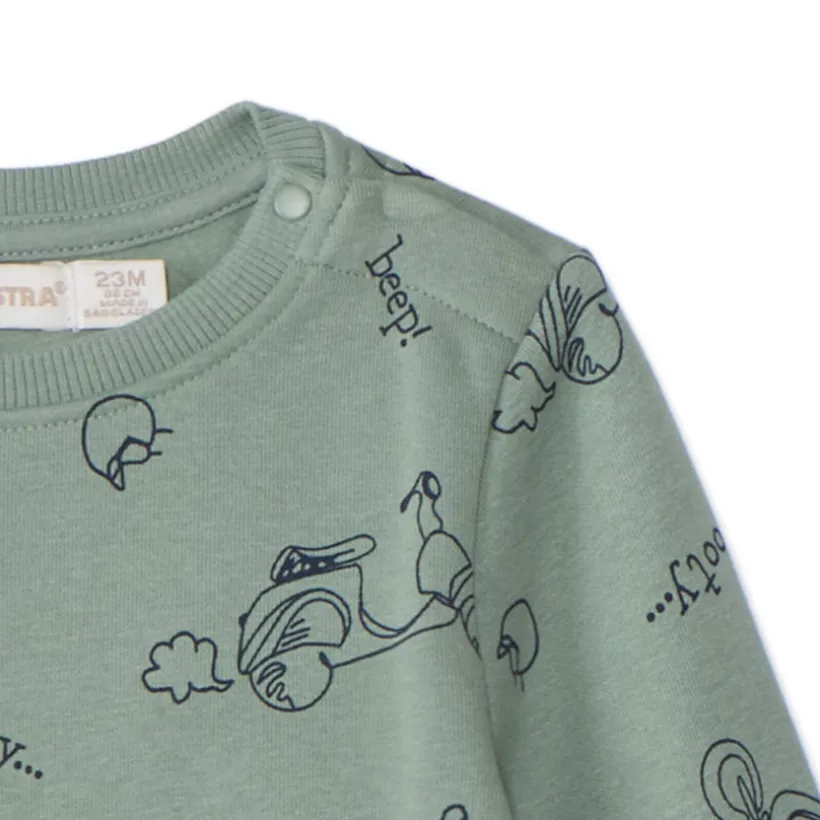 Set sweatshirt en jogging met Scoot-print voor babyjongen
