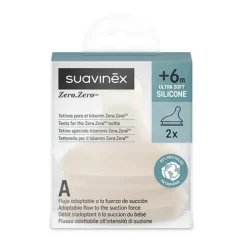 Set van 2 anti-koliek siliconen fopspenen Zero.Zero speciaal voor borstvoeding light