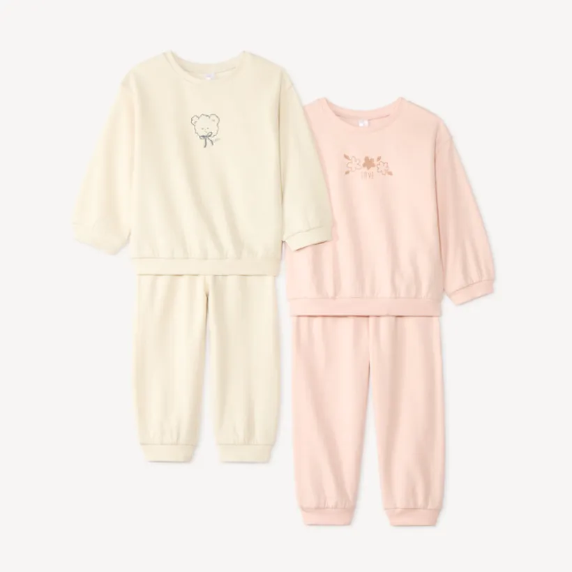 Set van 2 baby jogging outfits in fleece