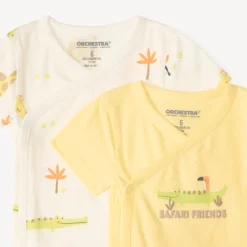 Set van 5 baby jongens rompers met fantasie safari-motieven (verschillende sluitingen afhankelijk van de leeftijd)