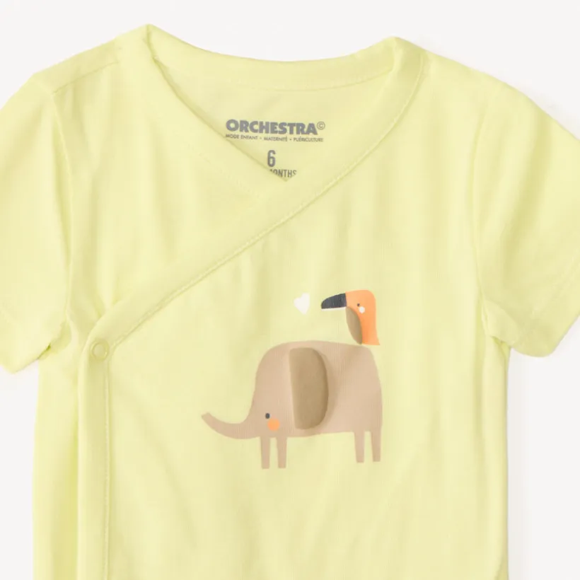 Set van 5 baby jongens rompers met fantasie safari-motieven (verschillende sluitingen afhankelijk van de leeftijd)