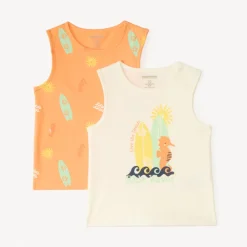 Set van 2 babyjongens tanktops met leuke print