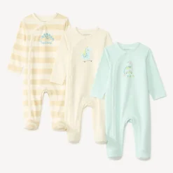 Set van 3 babyslaapzakken voor jongens met dinosaurusthema (verschillende afwerkingen afhankelijk van de leeftijd)