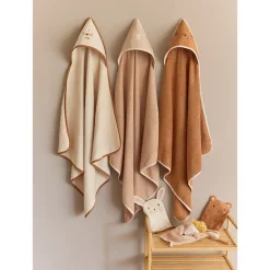Set van 3 badcapes in beige/bruin.