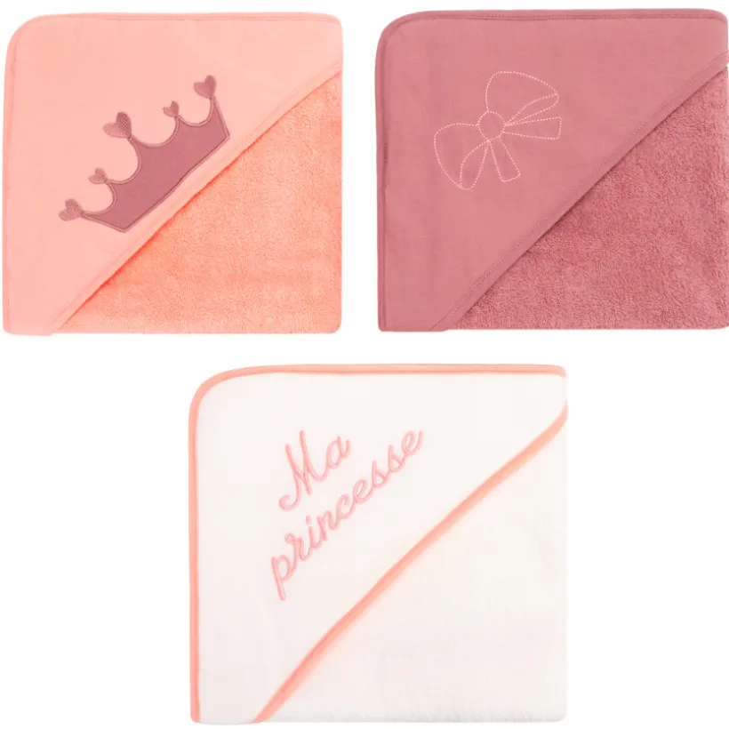 Set van 3 badcapes Prinses