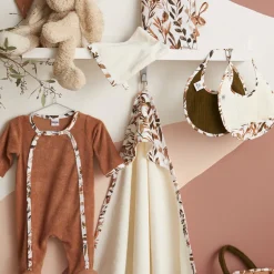 Set van badcape + washandje - Caramel Forest