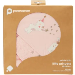 Set van badcape + washandje Little Princess
