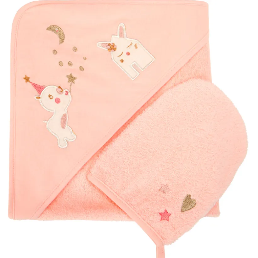 Set van badcape + washandje Little Princess
