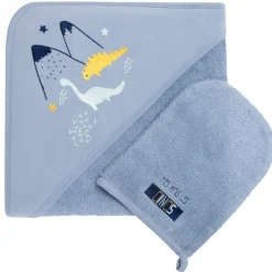 Set van badcape + washandje Mijn Vrienden de Dinos