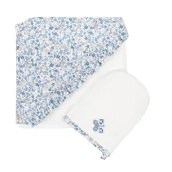 Set van badcape + washandje Tiny Flowers