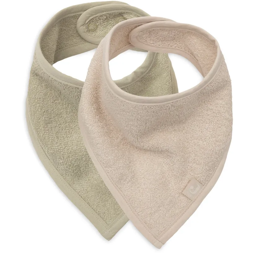 Set van 2 bandana slabbetjes Silk Roze/Sand