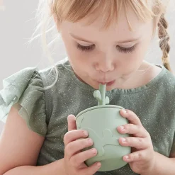 Set van 2 bekers met rietje Peekaboo – Wally Mustard