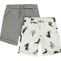 Set van 2 Bermuda's met fantasie voor baby jongen