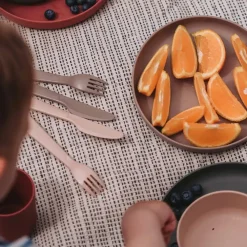 Set van 6 bestekstukken Tiny Bioplastic – Beige/Mokka
