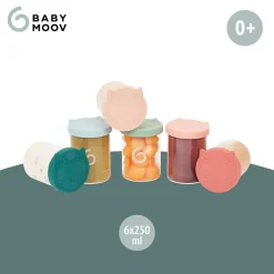 Set van 6 bewaarpotjes Isy Bowls van 250 ml van borosilicaatglas met luchtdichte siliconen deksel