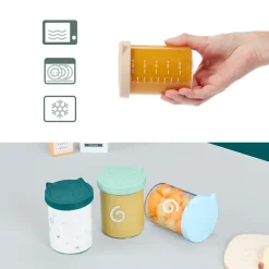 Set van 6 bewaarpotjes Isy Bowls van 250 ml van borosilicaatglas met luchtdichte siliconen deksel