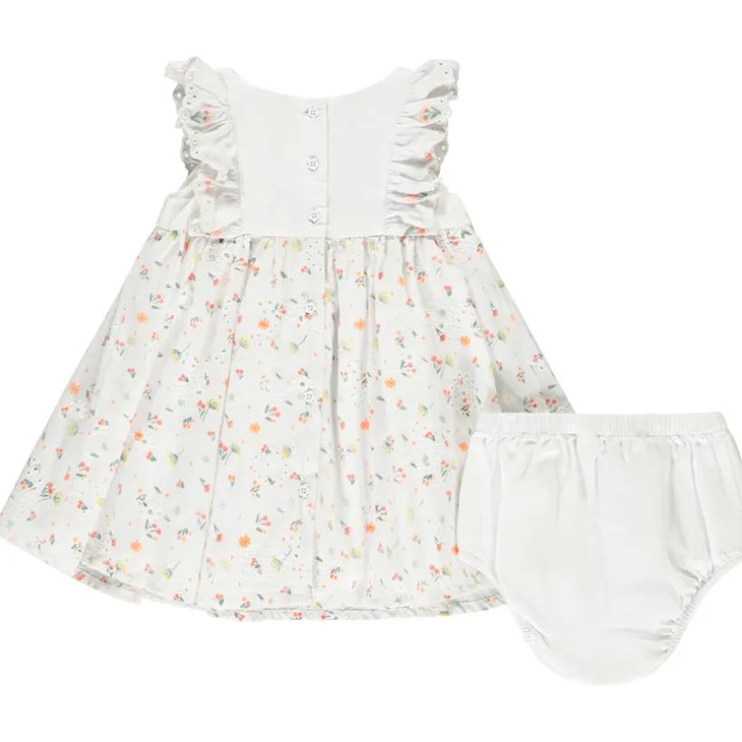 Set van bloemenjurk met volant + bloomer voor baby meisje