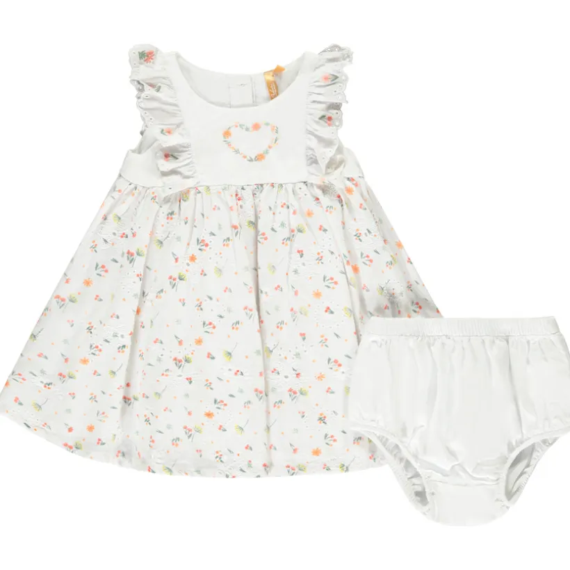 Set van bloemenjurk met volant + bloomer voor baby meisje