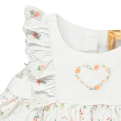 Set van bloemenjurk met volant + bloomer voor baby meisje