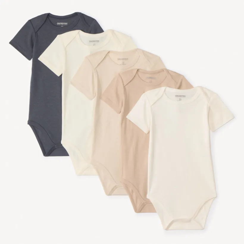 Set van 5 bodies met korte mouwen voor baby's