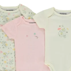 Set van 5 bodies met korte mouwen en bloemenpatroon voor meisjes