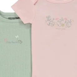 Set van 5 bodies met korte mouwen en bloemenpatroon voor meisjes