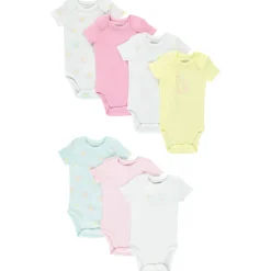 Set van 7 bodies met korte mouwen voor meisjes
